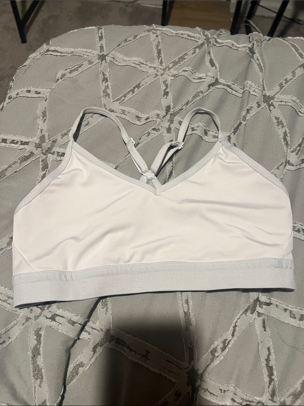 Athletic Works White Adjustable-Strap Crop Bralette